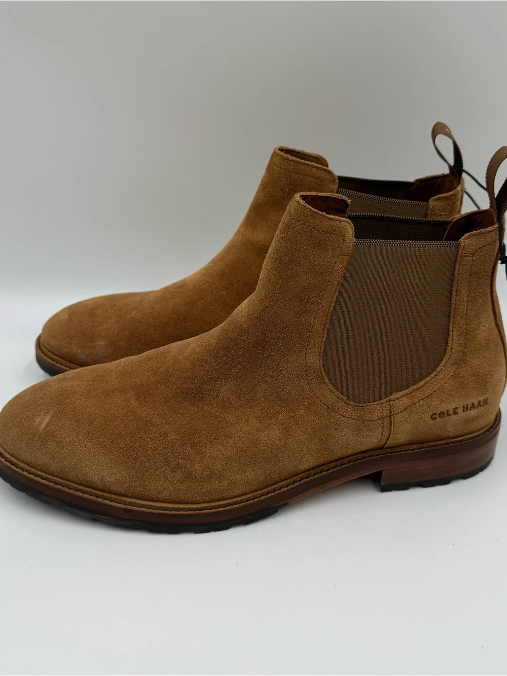 Cole Haan Men's Tan Suede Chukka Chelsea Boots